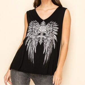 Rhinestone Wing Tank